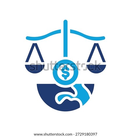 Economic Justice Icon Mixed Vector Illustration