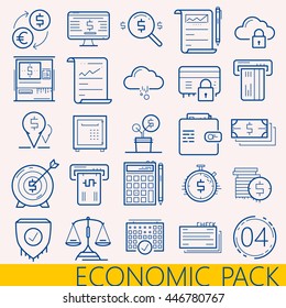 Economic line illustration. Vector icon