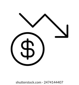 Economic Loss Icon Ideal for Finance and Business Illustrations