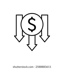 Economic Loss icon Vector logo set flat