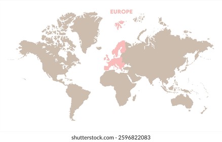 Economic map of Europe in world-04, Map of Europe, highlighted on the world map, Europe on the world map, Satellite view, Europe location on the globe.