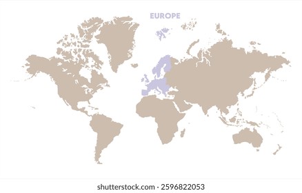 Economic map of Europe in world-15, Map of Europe, highlighted on the world map, Europe on the world map, Satellite view, Europe location on the globe.