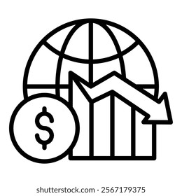 Economic Meltdown Icon Element For Design