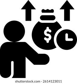 Economic Mobility Icon Glyph Vector Illustration