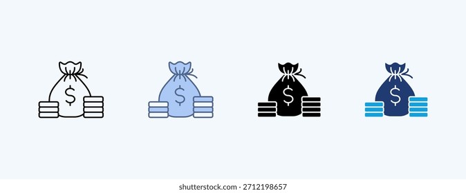 Vetor de Ilustração de Ícone Múltiplo Econômico