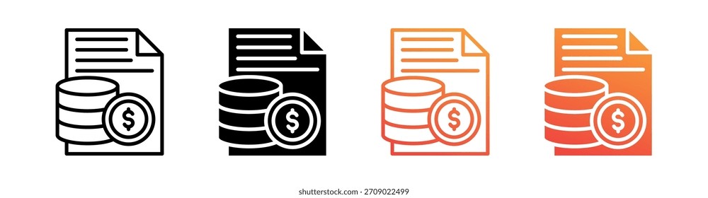 Vector económico de conjunto de iconos de estilo múltiple