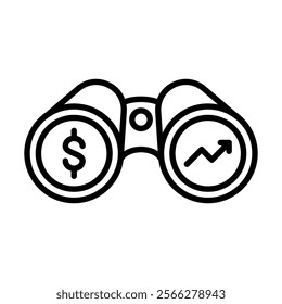 Economic Outlook icon line vector illustration