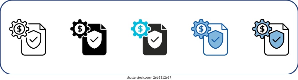 Paquete de iconos de política económica Ilustración multiestilo