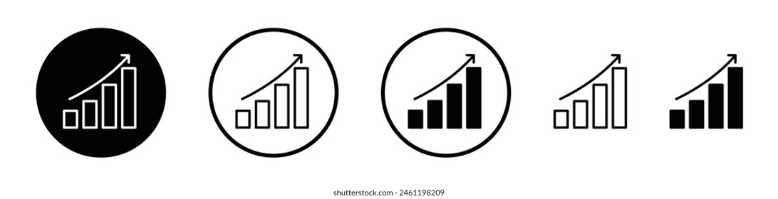 Economic Progress Icon Set. Market Growth Symbol. Profit Increase Chart. Sales Uplift Representation.