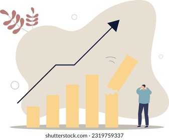 Economic recession from high inflation, stock market crash, crisis or depression, investment risk oflat vector illustration.r price drop causing money loss concept.