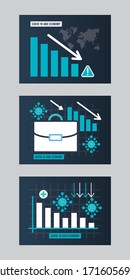 economic recession infographic with statistics vector illustration design