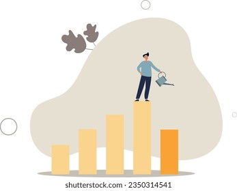Economic recover from money stimulus, leadership to grow business, investment growth or profit and earning concept.flat vector illustration.