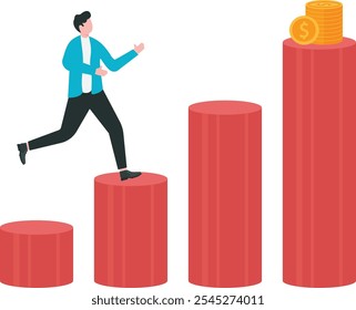 Economic recovery after the epidemic of COVID-19 (coronavirus 2019), showing rising bar graphs and positive stocks. Financial and economic crises recover from COVID-19 concept.

