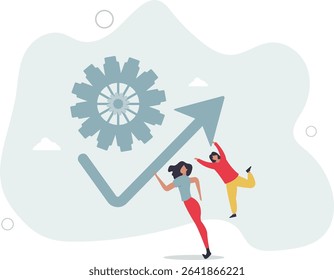 Economic recovery, bouncing from crisis or company return from loss to make profit, growth and success, business challenge in recession. character life .