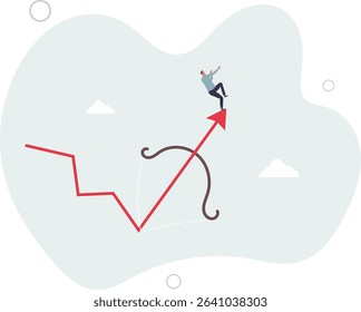Economic recovery, change to rising up profit or growth, success improve business revenue or increase investment earnings concept. character life .