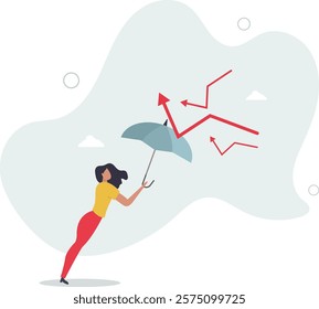 Economic recovery from COVID-19 crisis, business protection or stock market bounce back from recession concept.flat characters