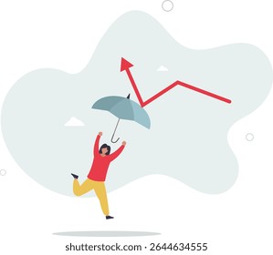 Economic recovery from COVID-19 crisis, business protection or stock market bounce back from recession concept.character for design.