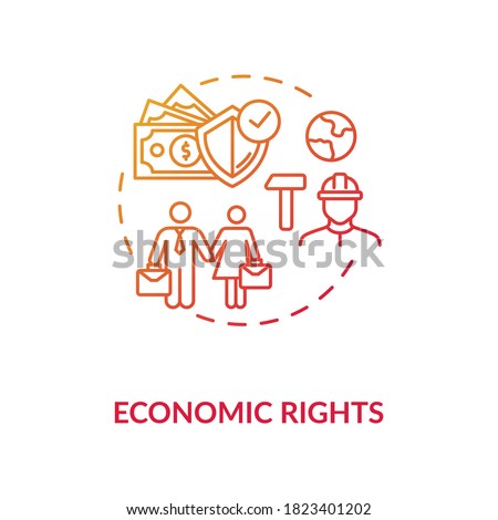 Economic rights concept icon. Socio economic principles idea thin line illustration. Equal rights. Business. Workplace equality. Empowerment. Vector isolated outline RGB color drawing Zdjęcia stock © 