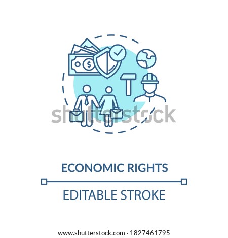 Economic rights concept icon. Socio economic human rights idea thin line illustration. Equal work environment. Desegregation. Vector isolated outline RGB color drawing. Editable stroke Zdjęcia stock © 
