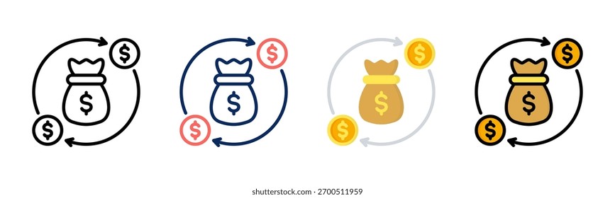 Economic Rotation icon set multiple style collection