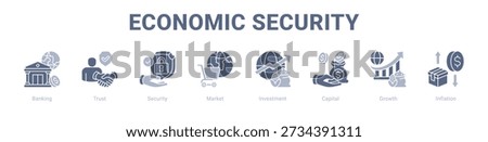 Economic Security web banner icon vector illustration concept , with icon of Banking, Trust, Security, Market, Investment, Capital.