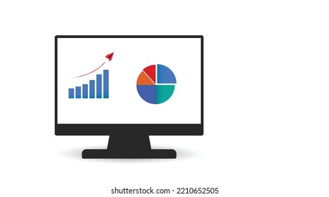economic situation graph on computer screen.
economy idea concept.