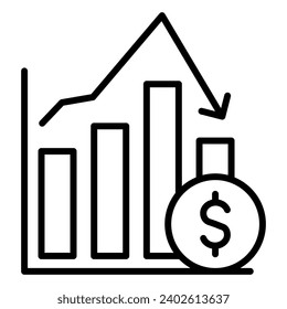 Economic Slowdown Icon line vector illustration