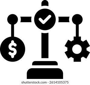 Economic Stability Icon Glyph Vector Illustration