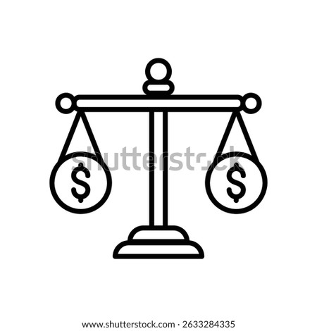 Economic stability icon with scales and dollar