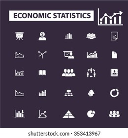 economic statistics, analytics  icons, signs vector concept set for infographics, mobile, website, application
