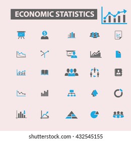 ícones de estatísticas econômicas
