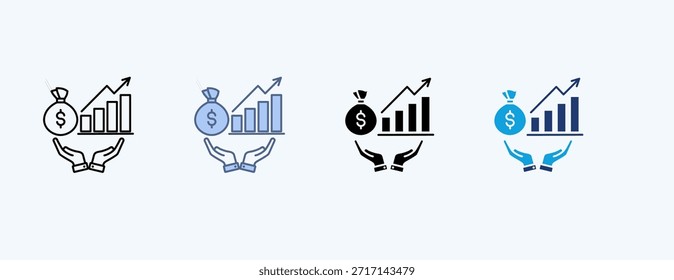 Estímulo Econômico Ícone Múltiplo Ilustração Vetor
