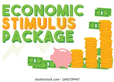 Economic Stimulus Package Or Bailout For Companies In Financial Crisis Announce By Government To Covid19 Coronavirus Impact On The Economy