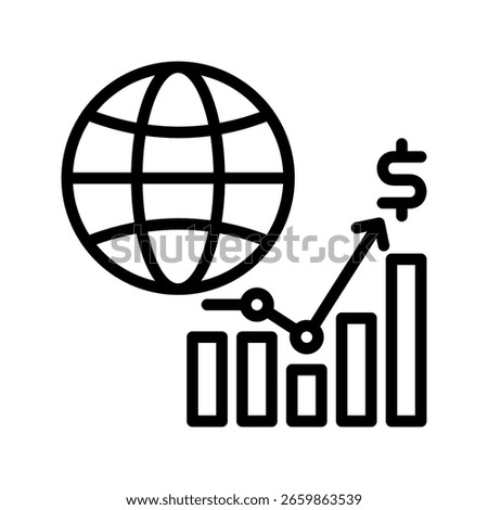 Economic Trend icon line vector illustration