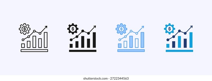 Ícone de Tendências Econômicas Estilo Múltiplo