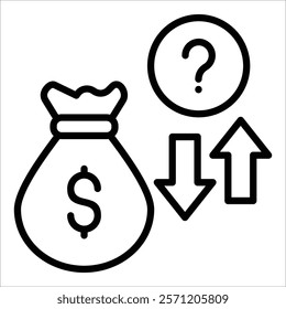 Economic Uncertainty Icon Element For Design