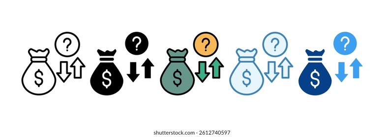 Economic Uncertainty Icon Set Multiple Style Collection