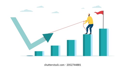 Economic V Shape Recovery After COVID-19 Coronavirus Accident, Businessman, Professional Analysis Of The World Economy, Vector