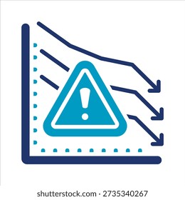 Ícone de Aviso Econômico. Ilustração vetorial simples do vetor Glyph Dual Color