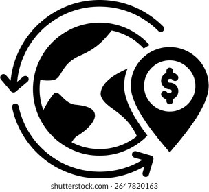 Economic Zone Icon Glyph Vector Illustration