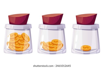 Economical crisis reduce savings isolated concept. Vector flat graphic design illustration