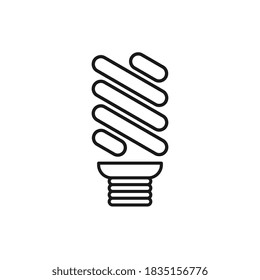 Economical LED illuminated lightbulb icon isolated. Save energy lamp. Flat design.