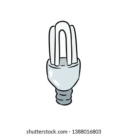 Economical light bulb doodle. Eco friendly saving light bulb