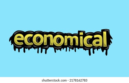 ECONOMICAL writing vector design on blue background