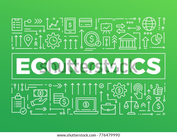 Economics Background Thin Line Icons Vector Stock Vector (Royalty Free ...