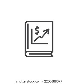 Economics Book Line Icon. Linear Style Sign For Mobile Concept And Web Design. Economics Education Outline Vector Icon. Symbol, Logo Illustration. Vector Graphics