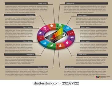 Economics & Finance Infographics, Graph/Chart on Credit Card Concept, Icon and Text Information Design. Vector Illustration.