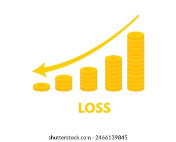 Economics Financial Loss Analytics chart vector illustration