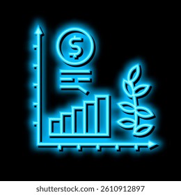 economics growth neon light sign vector. economics growth illustration