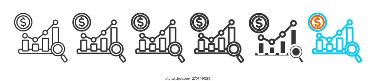 Conjunto de iconos de economía colección de estilo múltiple	